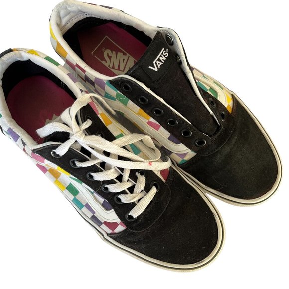 Vans Old Skool Multicolor Checkerboard Sneaker Shoes - Picture 3 of 7